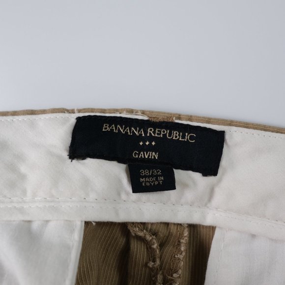 Banana Republic Mens Dress Pants Gavin 38 x 32 Flat Front Tan - Picture 7 of 12